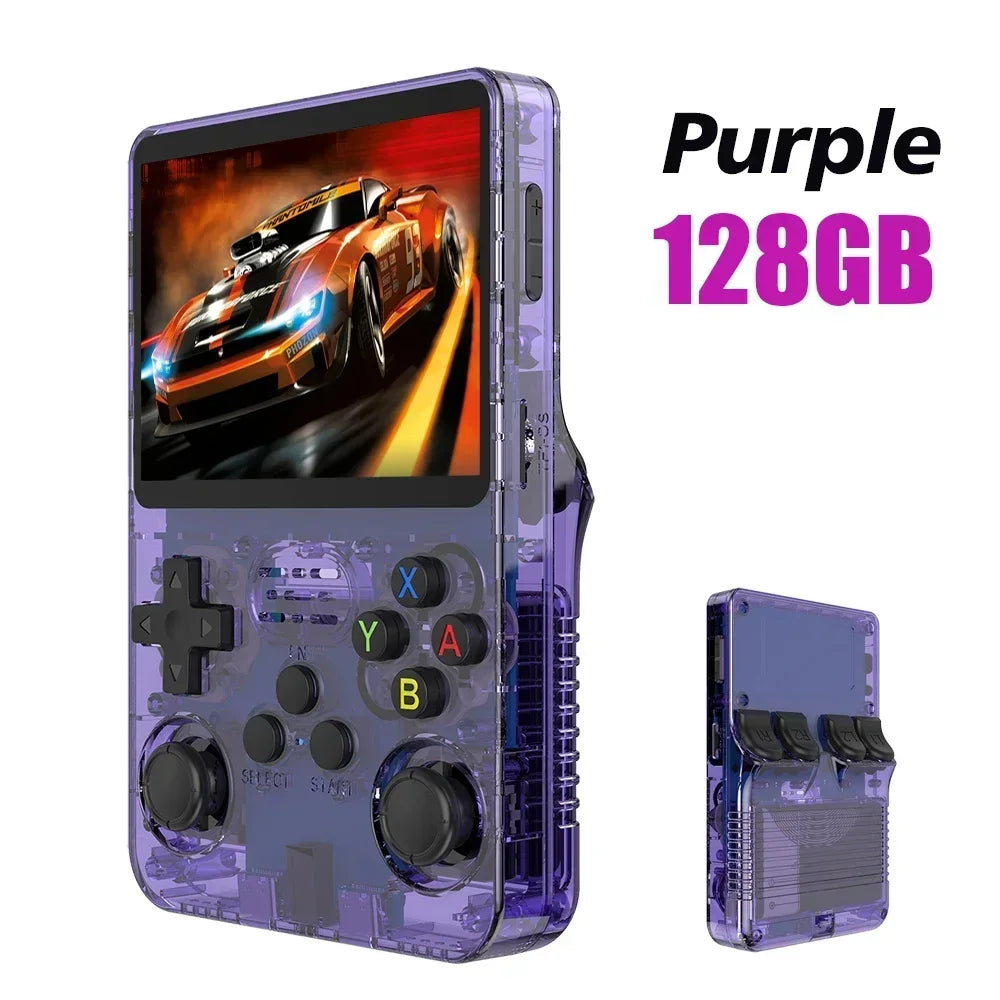 128GB Open Source Video Game Console Linux System 3.5 Inch IPS Screen Orange Portable Pocket Video Player 64GB Best Games