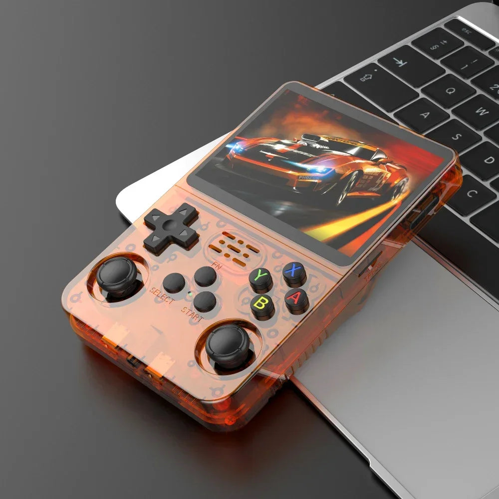 128GB Open Source  Video Game Console Linux System 3.5 Inch IPS Screen Orange Portable Pocket Video Player 64GB Best Games