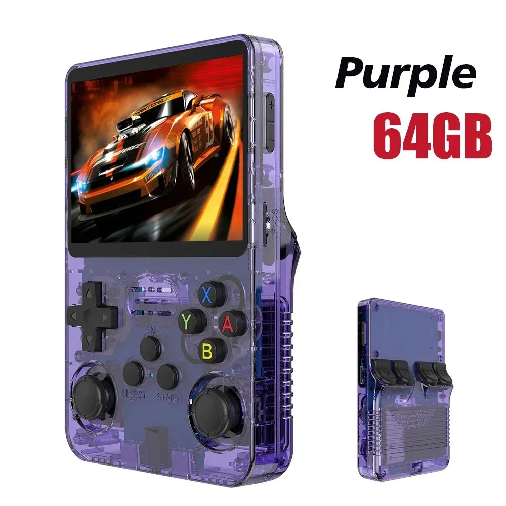 128GB Open Source  Video Game Console Linux System 3.5 Inch IPS Screen Orange Portable Pocket Video Player 64GB Best Games