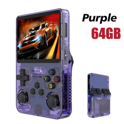 128GB Open Source  Video Game Console Linux System 3.5 Inch IPS Screen Orange Portable Pocket Video Player 64GB Best Games