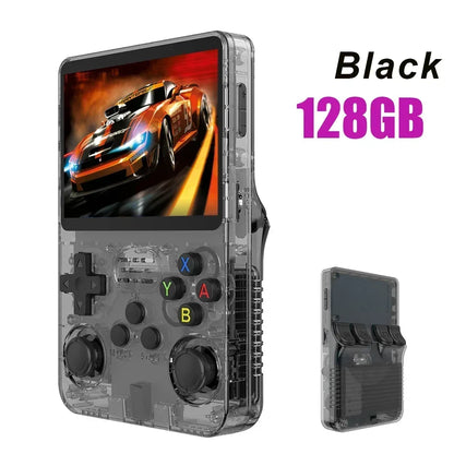 128GB Open Source  Video Game Console Linux System 3.5 Inch IPS Screen Orange Portable Pocket Video Player 64GB Best Games