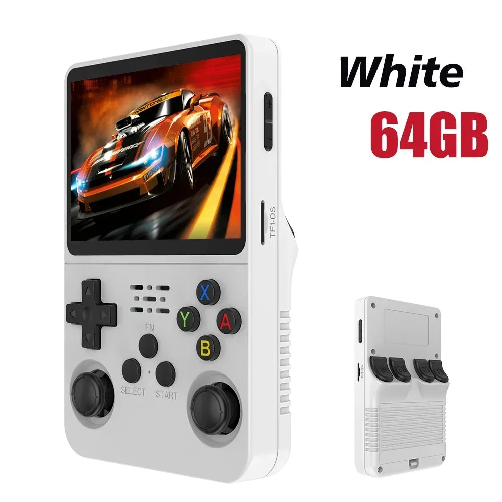 128GB Open Source  Video Game Console Linux System 3.5 Inch IPS Screen Orange Portable Pocket Video Player 64GB Best Games