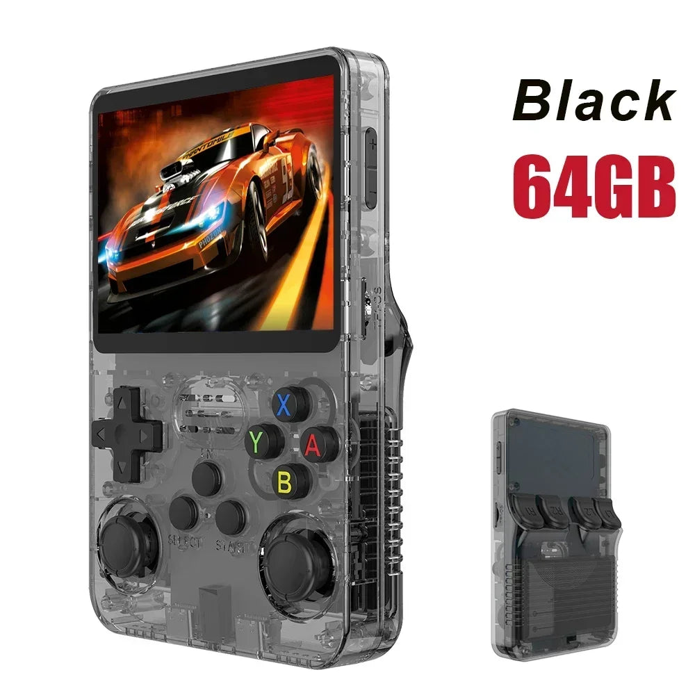 128GB Open Source  Video Game Console Linux System 3.5 Inch IPS Screen Orange Portable Pocket Video Player 64GB Best Games